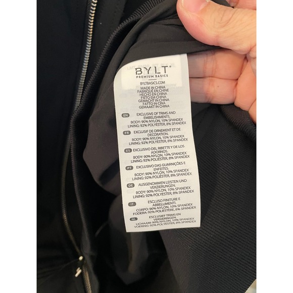 BYLT Size XL Limitless Bomber Jacket Black NWT - Picture 7 of 8